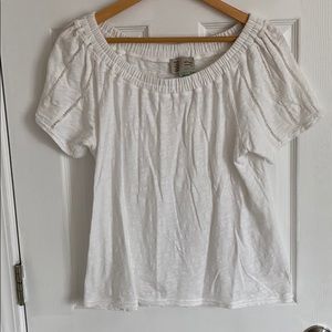 White Anthropologie scoop neck top